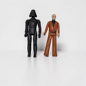 Lot of 2 Vintage Star Wars 1977 Kenner Loose Obi-Wan & Darth Vader Figures